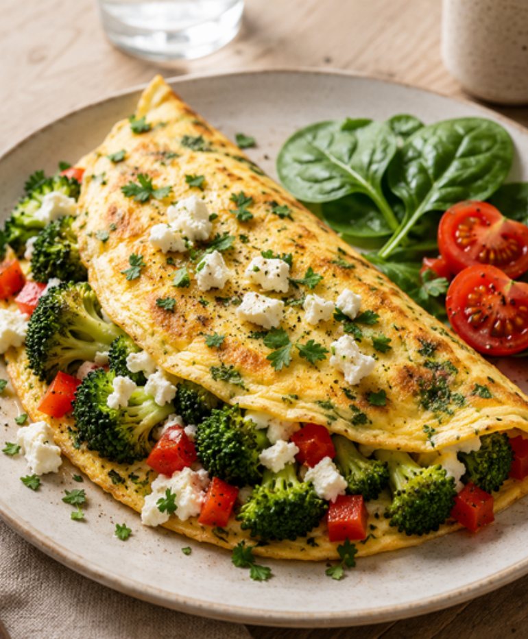 Brokkoli-Feta-Omelett