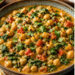 Cremiges Kichererbsen-Spinat-Curry mit Kokosmilch