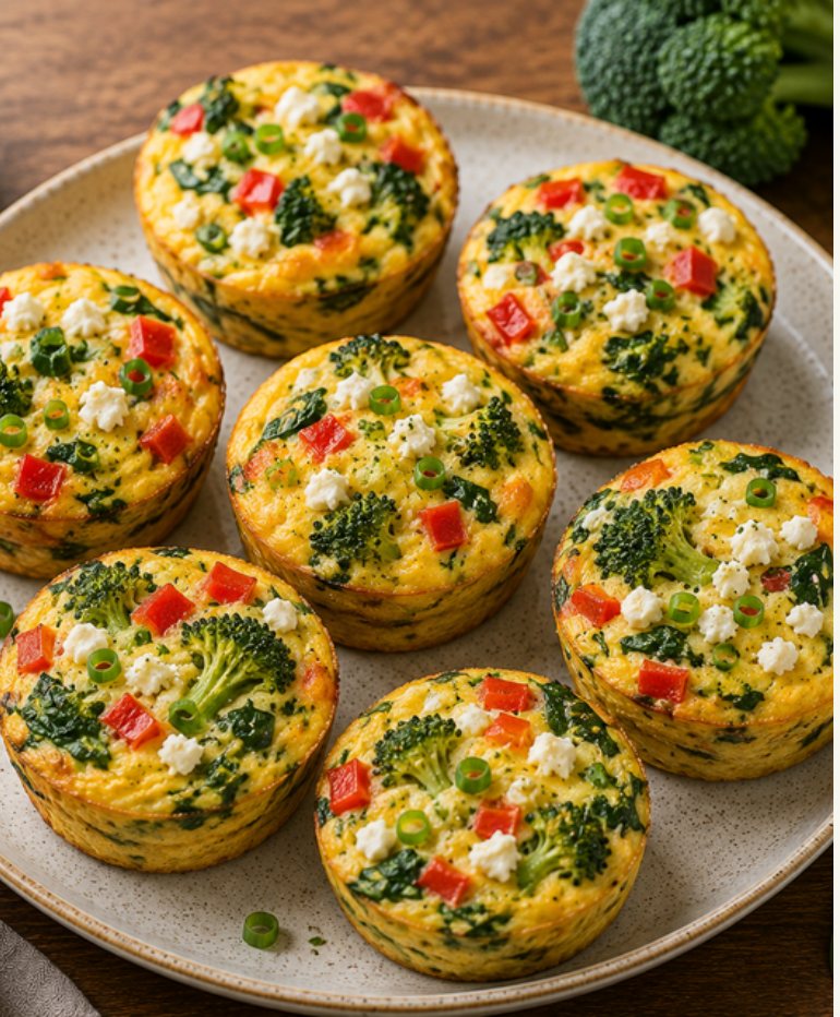 Frühstücks-Muffins mit Brokkoli und Ei