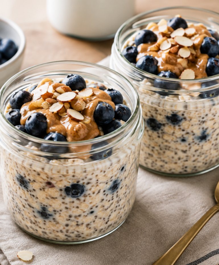 Heidelbeer-Chia-Overnight-Oats