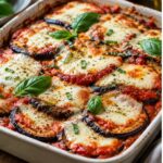 Mediterraner Auberginenauflauf mit Tomate und Mozzarella
