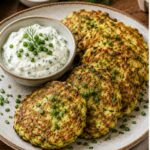 Zucchini-Ei-Puffer mit Kräuterquark